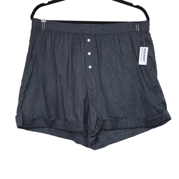 Old Navy Other - Old Navy Womens Dark Grey Clip Dot Pajama Shorts Size L NWT